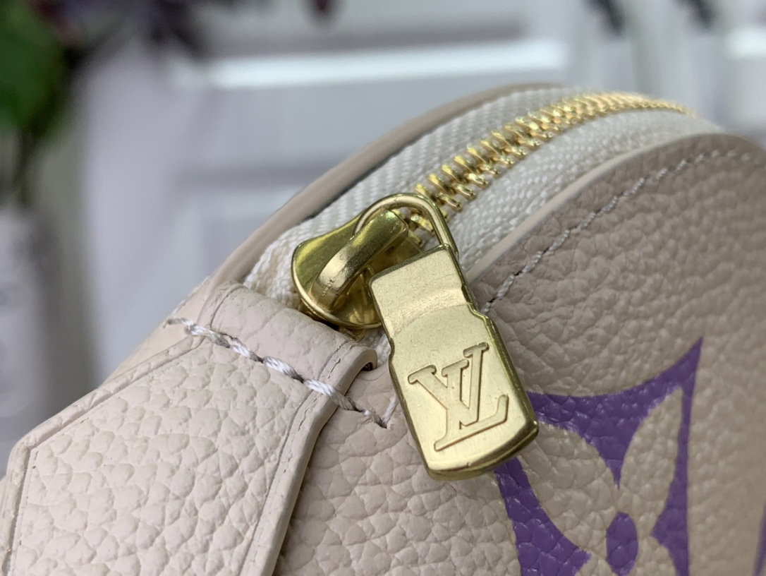 ルイヴィトン ポシェット・コスメティック PM ホワイト キャンディ バイオレット M24378 レザー ゴールド金具 - 画像 (6)
