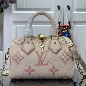 ルイヴィトン スピーディ・バンドリエール 20 モノグラム・アンプラント アイコン 2WAY ショルダー ミニボストンバッグ 斜め トゥルトレール×クレーム M46575 モノグラム・アンプラント レザー ゴールド金具