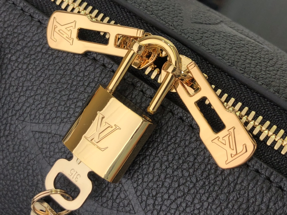 最高級ルイヴィトンスーパーコピー ルイヴィトンバッグコピー スピーディ・バンドリエール 25 ブラック M58947 バイカラー モノグラム・アンプラント レザー ゴールド金具 - 画像 (7)