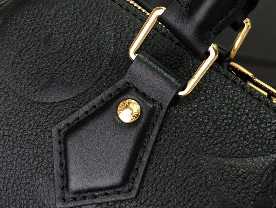 最高級ルイヴィトンスーパーコピー ルイヴィトンバッグコピー スピーディ・バンドリエール 25 ブラック M58947 バイカラー モノグラム・アンプラント レザー ゴールド金具 - 画像 (5)