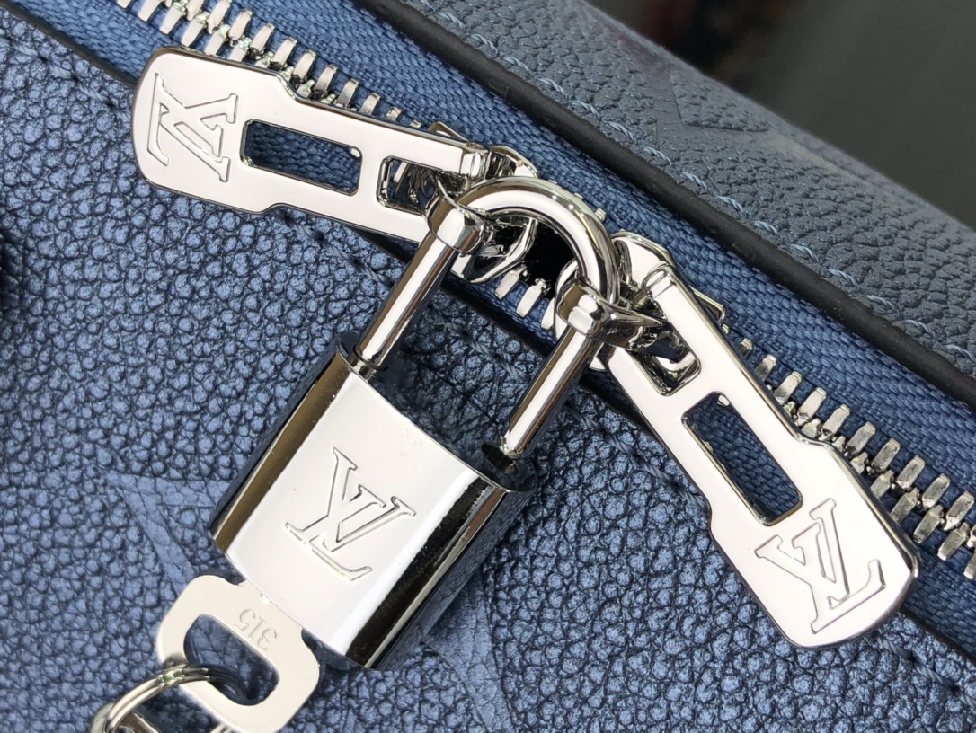 最高級ルイヴィトンスーパーコピー ルイヴィトンバッグコピー スピーディ・バンドリエール 25 ネイビー M58947 バイカラー モノグラム・アンプラント レザー ゴールド金具 - 画像 (7)