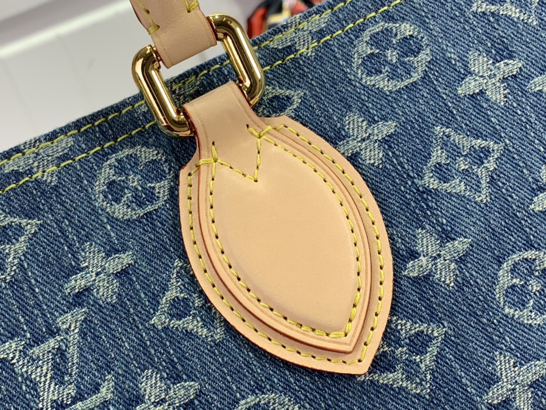 最高級ルイヴィトンスーパーコピー ルイヴィトンバッグコピー 新作 LV リミックス オンザゴー MM ブルーデニム M46871 モノグラム・デニム ゴールド金具 - 画像 (6)