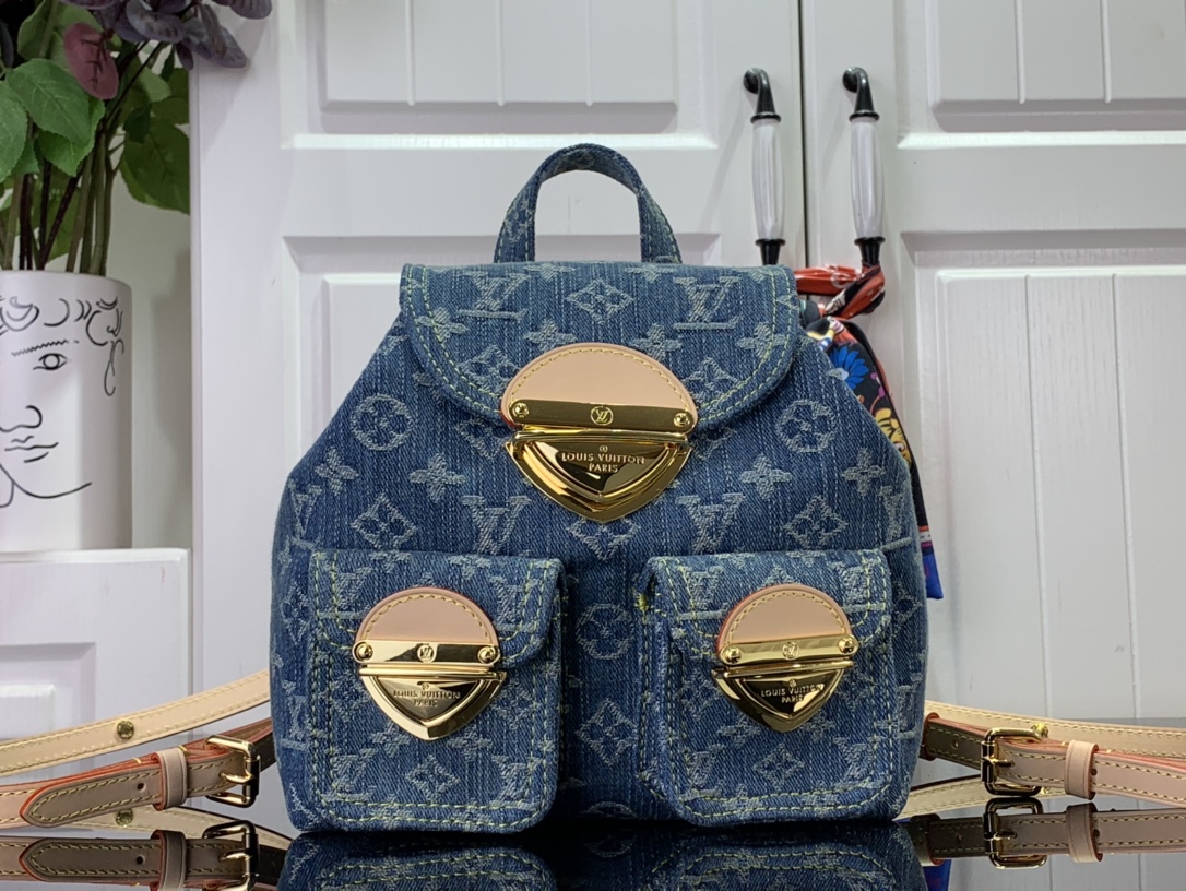 最高級ルイヴィトンスーパーコピー ルイヴィトンバッグコピー 新作 LV リミックス ヴェニス ブルーデニム M46836 モノグラム・デニム ゴールド金具