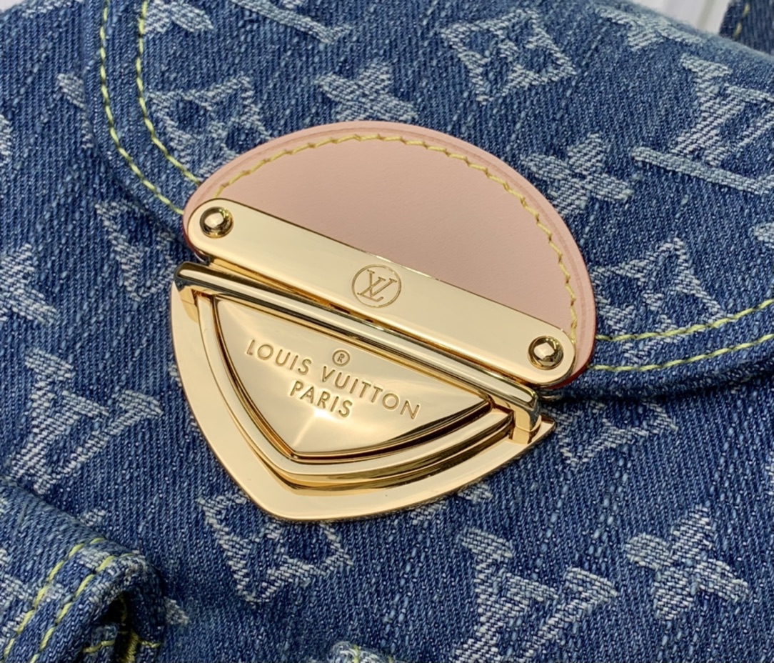最高級ルイヴィトンスーパーコピー ルイヴィトンバッグコピー 新作 LV リミックス ヴェニス ブルーデニム M46836 モノグラム・デニム ゴールド金具 - 画像 (6)