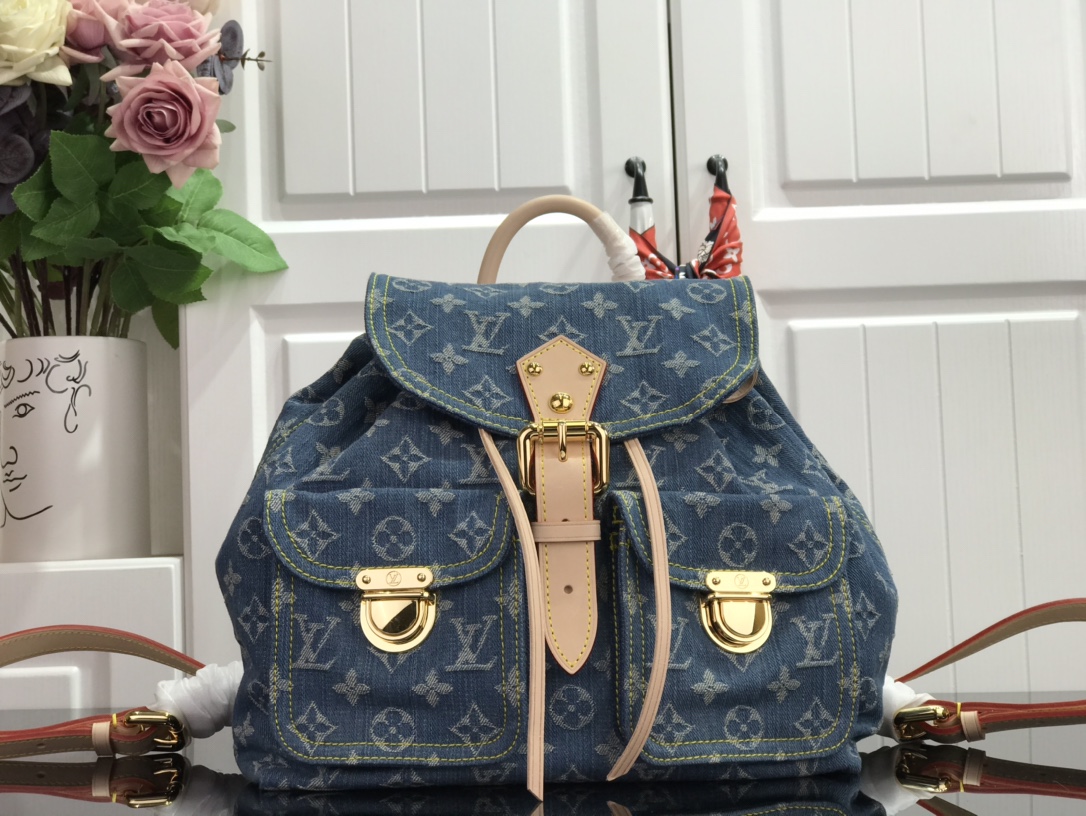 最高級ルイヴィトンスーパーコピー ルイヴィトンバッグコピー 新作 LV リミックス ヴェニス ブルーデニム M44460 モノグラム・デニム ゴールド金具