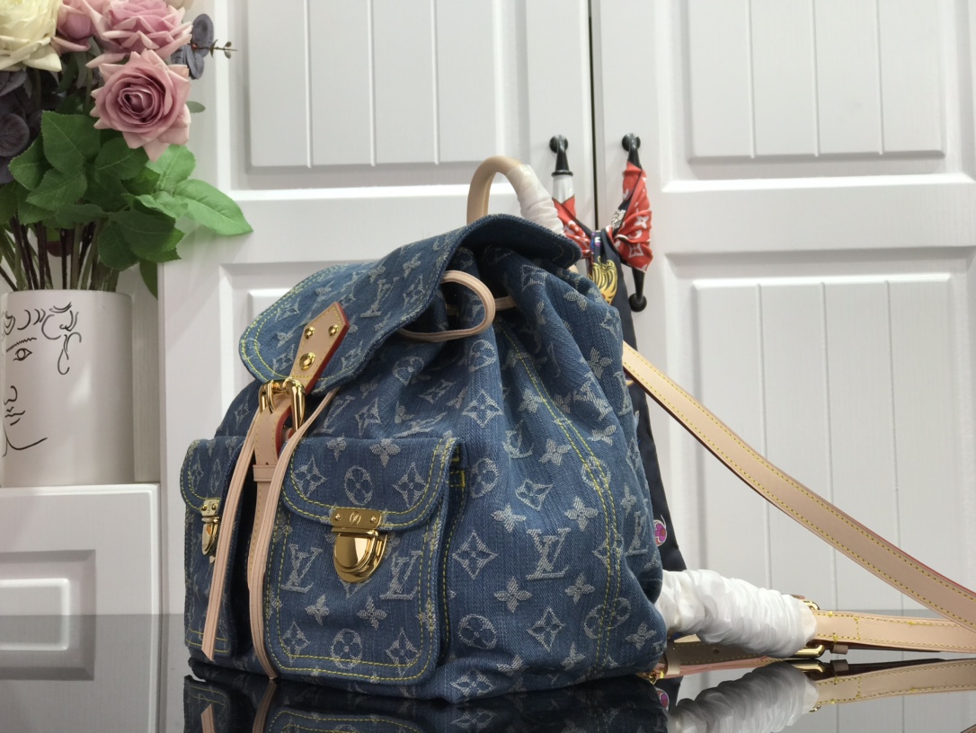 最高級ルイヴィトンスーパーコピー ルイヴィトンバッグコピー 新作 LV リミックス ヴェニス ブルーデニム M44460 モノグラム・デニム ゴールド金具 - 画像 (9)