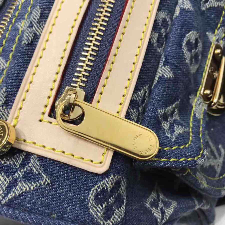 最高級ルイヴィトンスーパーコピー ルイヴィトンバッグコピー 新作 LV リミックス ナノ・スピーディ ブルーデニム M95019 モノグラム・デニム ゴールド金具 - 画像 (5)