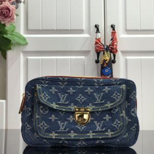 最高級ルイヴィトンスーパーコピー ルイヴィトンバッグコピー 新作 LV リミックス サンセット ブルーデニム M44466 モノグラム・デニム ゴールド金具