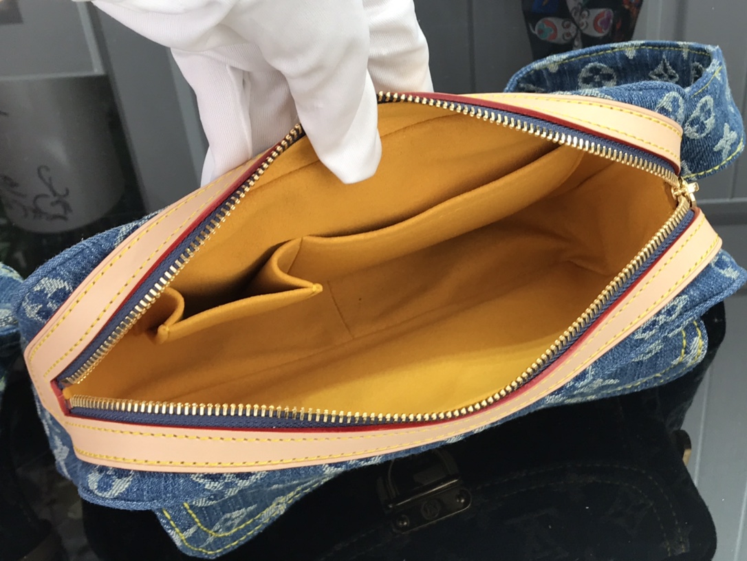 最高級ルイヴィトンスーパーコピー ルイヴィトンバッグコピー 新作 LV リミックス サンセット ブルーデニム M44466 モノグラム・デニム ゴールド金具 - 画像 (2)