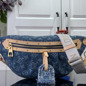 最高級ルイヴィトンスーパーコピー ルイヴィトンバッグコピー 新作 LV リミックス ハイ・ライズ ブルーデニム M46837 モノグラム・デニム ゴールド金具