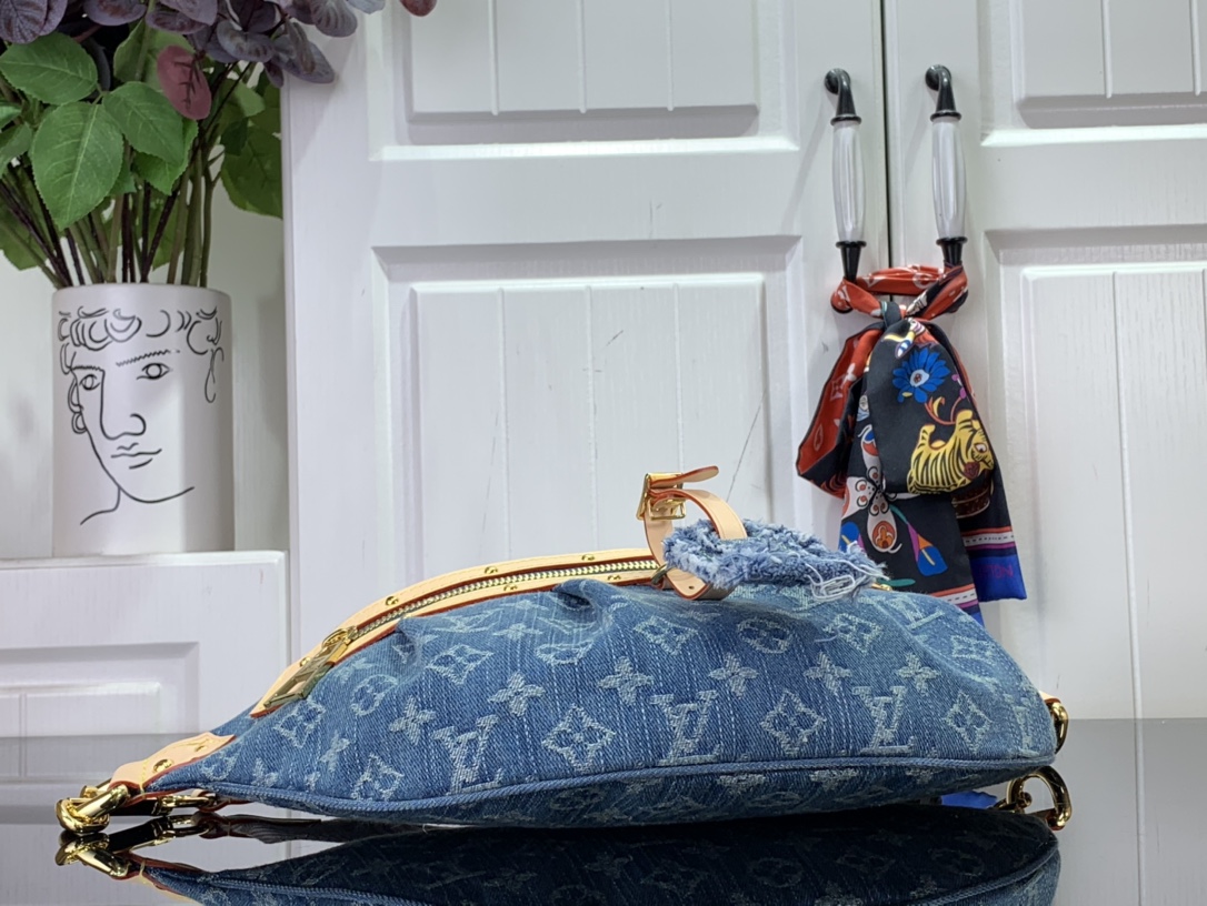 最高級ルイヴィトンスーパーコピー ルイヴィトンバッグコピー 新作 LV リミックス ハイ・ライズ ブルーデニム M46837 モノグラム・デニム ゴールド金具 - 画像 (7)