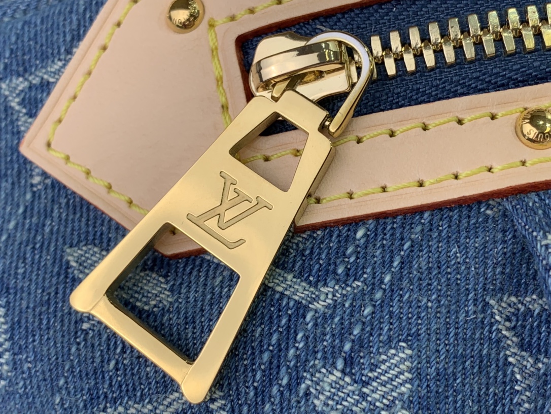 最高級ルイヴィトンスーパーコピー ルイヴィトンバッグコピー 新作 LV リミックス ハイ・ライズ ブルーデニム M46837 モノグラム・デニム ゴールド金具 - 画像 (5)