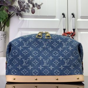 最高級ルイヴィトンスーパーコピー ルイヴィトンバッグコピー 新作 LV リミックス サンセット ブルーデニム M24317 モノグラム・デニム ゴールド金具