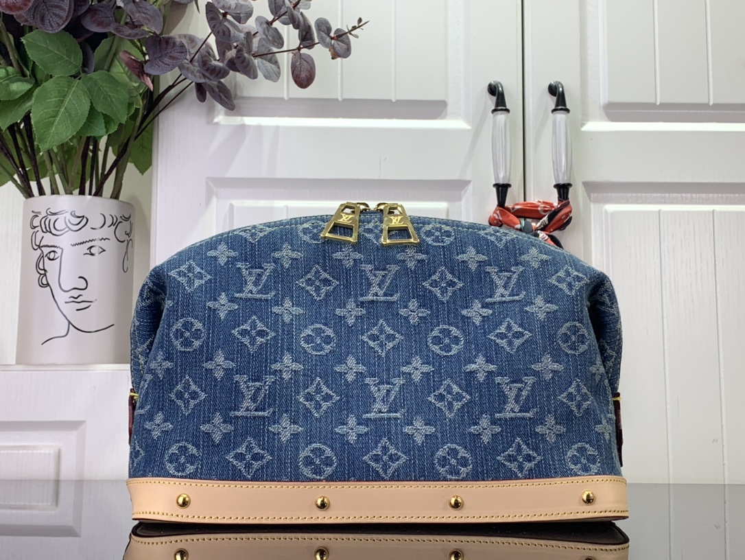 最高級ルイヴィトンスーパーコピー ルイヴィトンバッグコピー 新作 LV リミックス サンセット ブルーデニム M24317 モノグラム・デニム ゴールド金具