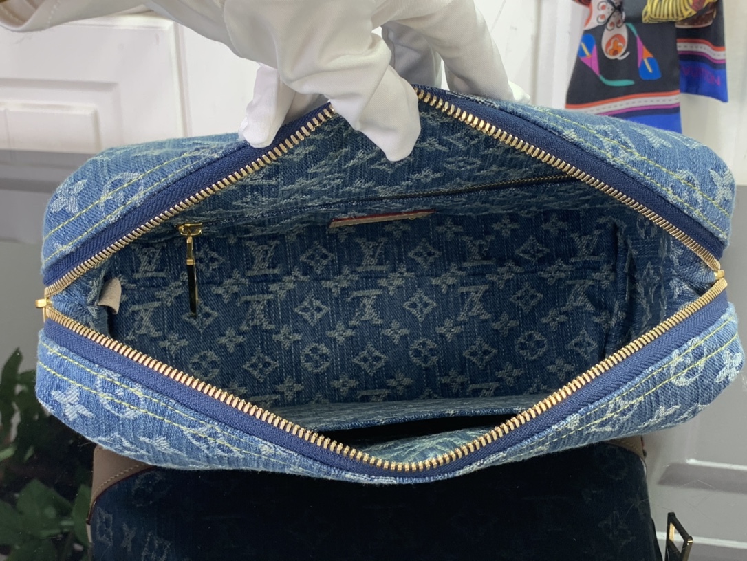 最高級ルイヴィトンスーパーコピー ルイヴィトンバッグコピー 新作 LV リミックス サンセット ブルーデニム M24317 モノグラム・デニム ゴールド金具 - 画像 (3)