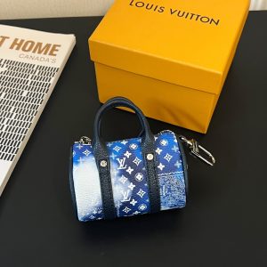 最高級ルイヴィトンスーパーコピー ルイヴィトンキーケースコピー キーホルダー・ミニ キーポル ブルー MP3337 カーフレザー シルバー金具