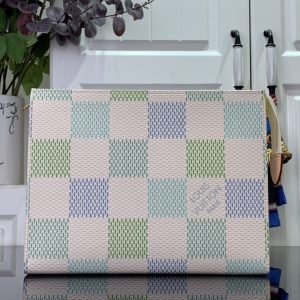 最高級ルイヴィトンスーパーコピー ルイヴィトンポッシュコピー ポッシュ・トワレ ブルー N47542 ダミエ・キャンバス ゴールド金具