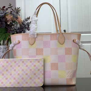 最高級ルイヴィトンスーパーコピー ルイヴィトンバッグコピー ネヴァーフル MM ピーチ N40668 ダミエ・キャンバス ゴールド金具