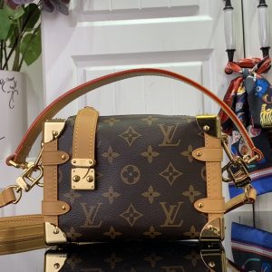 最高級ルイヴィトンスーパーコピー ルイヴィトンバッグコピー サイドトランク PM ダークブラウン M46815 モノグラム・キャンバス ゴールド金具