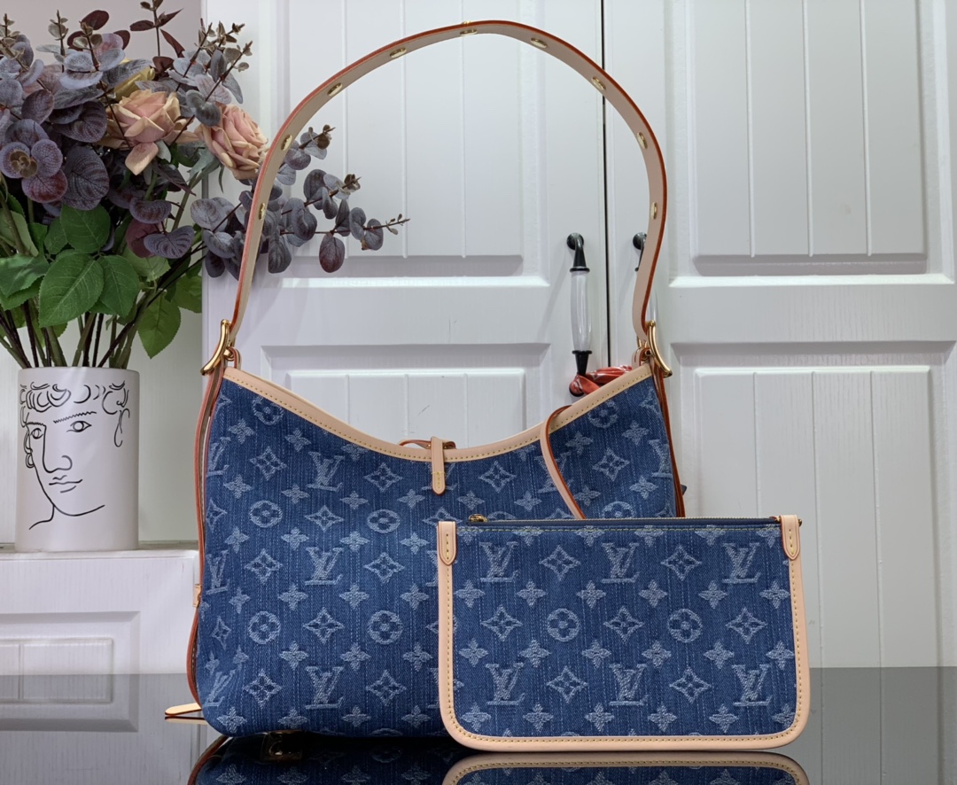 最高級ルイヴィトンスーパーコピー ルイヴィトンバッグコピー 新作 LV リミックス キャリーオール NM MM ブルーデニム M46855 モノグラム・デニム キャンバス ゴールド金具 - 画像 (8)