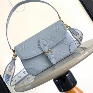 最高級ルイヴィトンスーパーコピー ルイヴィトンバッグコピー Diane ブルー M46846 モノグラム・アンプラント ゴールド金具