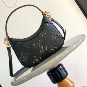 最高級ルイヴィトンスーパーコピー ルイヴィトンバッグコピー Bagatelle ブラック M46091 エンボス加工したモノグラム・アンプラント レザー ゴールド金具