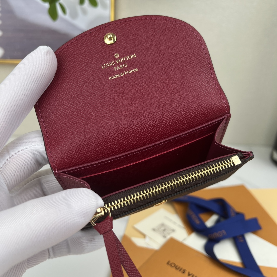 最高級ルイヴィトンスーパーコピー ルイヴィトン財布コピー ポルトモネ・ロザリ フューシャ M41939 モノグラム・キャンバス ゴールド金具 - 画像 (8)