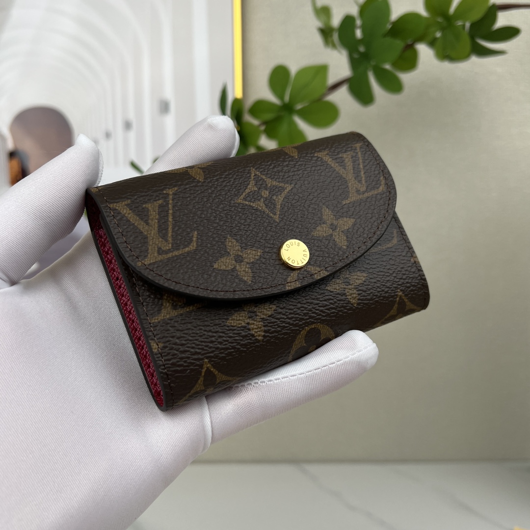 最高級ルイヴィトンスーパーコピー ルイヴィトン財布コピー ポルトモネ・ロザリ フューシャ M41939 モノグラム・キャンバス ゴールド金具 - 画像 (4)