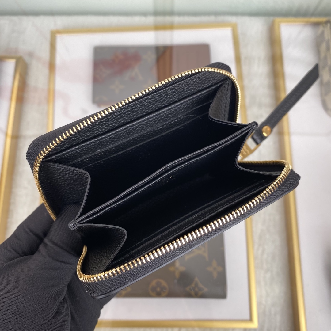 最高級ルイヴィトンスーパーコピー ルイヴィトン財布コピー ジッピー・コイン パース ブラック ベージュ M69787 モノグラム・アンプラント レザー ゴールド金具 - 画像 (5)