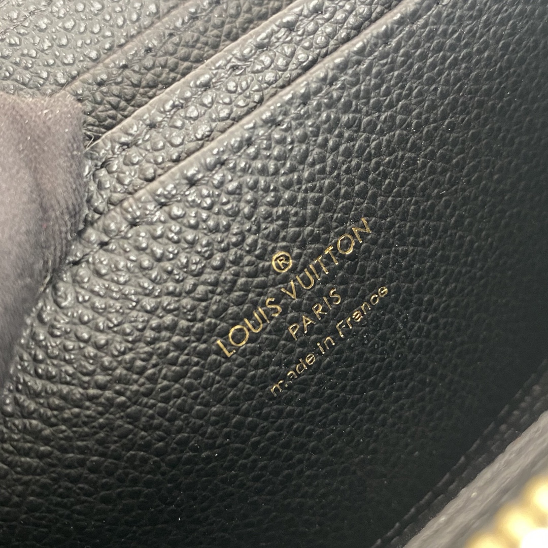 最高級ルイヴィトンスーパーコピー ルイヴィトン財布コピー ジッピー・コイン パース ブラック ベージュ M69787 モノグラム・アンプラント レザー ゴールド金具 - 画像 (3)