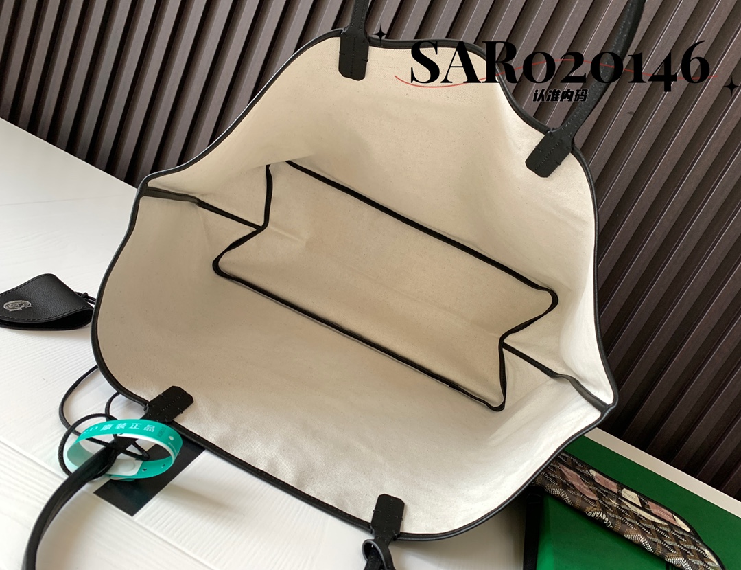 最高級ゴヤールスーパーコピー ゴヤールトートバッグコピー Saint Louis ブラック ANJOUSPMLCG01TY01P レザー シルバー金具 - 画像 (3)