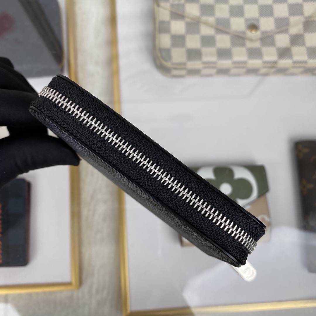最高級ルイヴィトンスーパーコピー ルイヴィトン財布コピー ジッピー・コイン パース ブラック N63070 ダミエ・グラフィット キャンバス ゴールド金具 - 画像 (7)