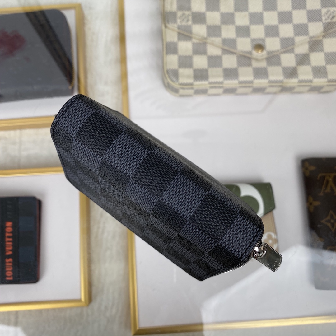最高級ルイヴィトンスーパーコピー ルイヴィトン財布コピー ジッピー・コイン パース ブラック N63070 ダミエ・グラフィット キャンバス ゴールド金具 - 画像 (6)