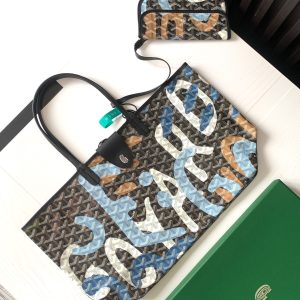 最高級ゴヤールスーパーコピー ゴヤールトートバッグコピー Saint Louis ブラック ANJOUSPMLCG01TY01P レザー シルバー金具 GOYARDbag012