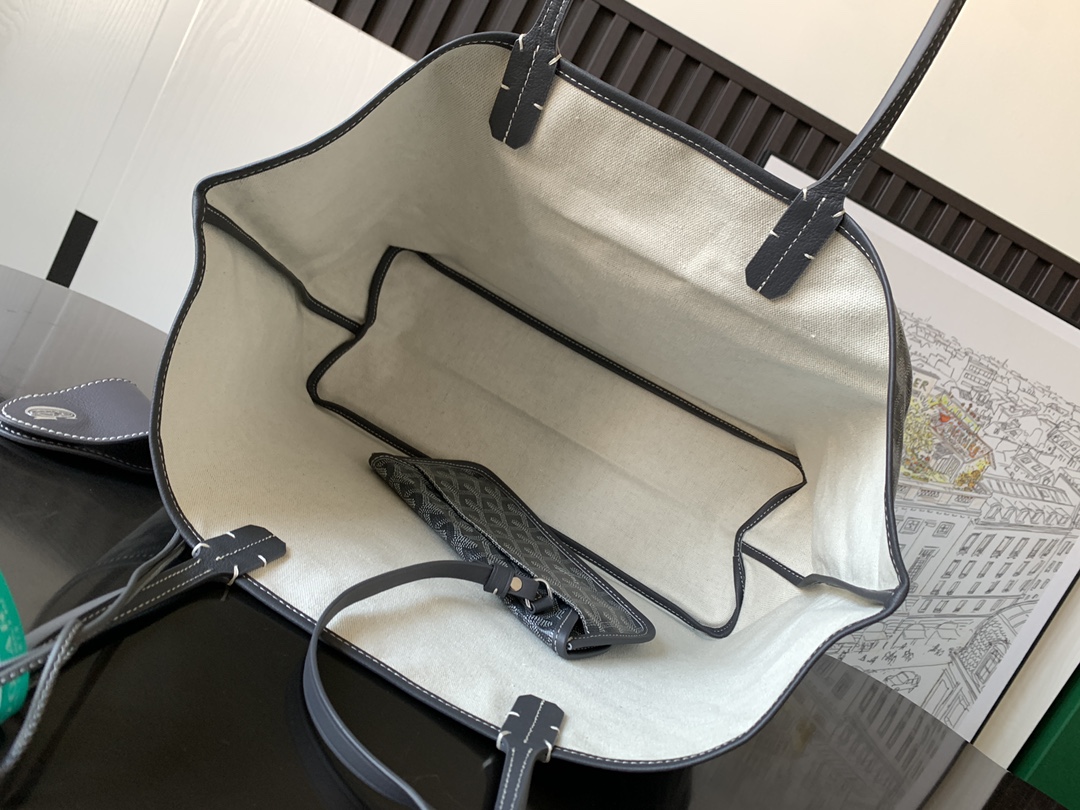 最高級ゴヤールスーパーコピー ゴヤールトートバッグコピー サン・ルイPM バッグ グレー STLOUIPMLTY51CL51P レザー シルバー金具 - 画像 (3)