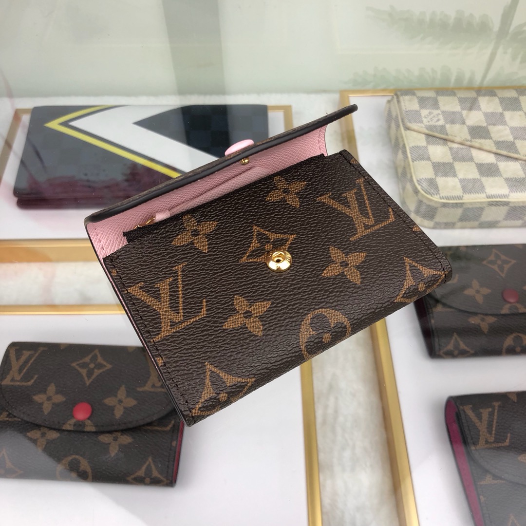最高級ルイヴィトンスーパーコピー ルイヴィトン財布コピー ポルトモネ・ロザリ ローズ・バレリーヌ M62361 モノグラム・キャンバス ゴールド金具 - 画像 (5)
