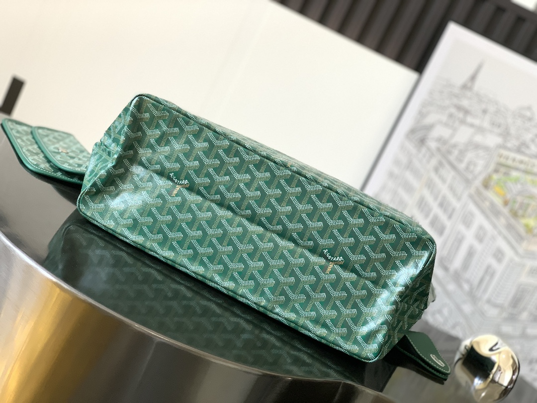 最高級ゴヤールスーパーコピー ゴヤールトートバッグコピー サン・ルイPM バッグ グリーン STLOUIPMLTY09CL09P レザー シルバー金具 - 画像 (7)