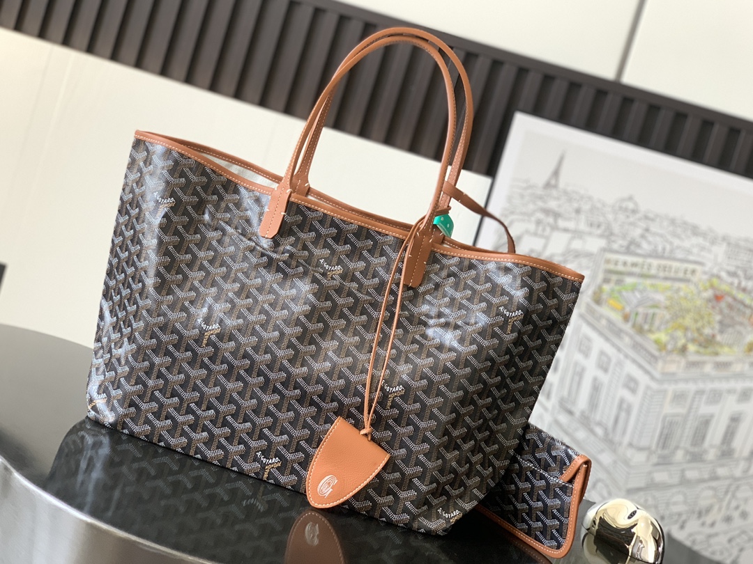 最高級ゴヤールスーパーコピー ゴヤールトートバッグコピー サン・ルイPM バッグ ブラウン ブラック STLOUIPMLTY01CL03P レザー シルバー金具 - 画像 (8)