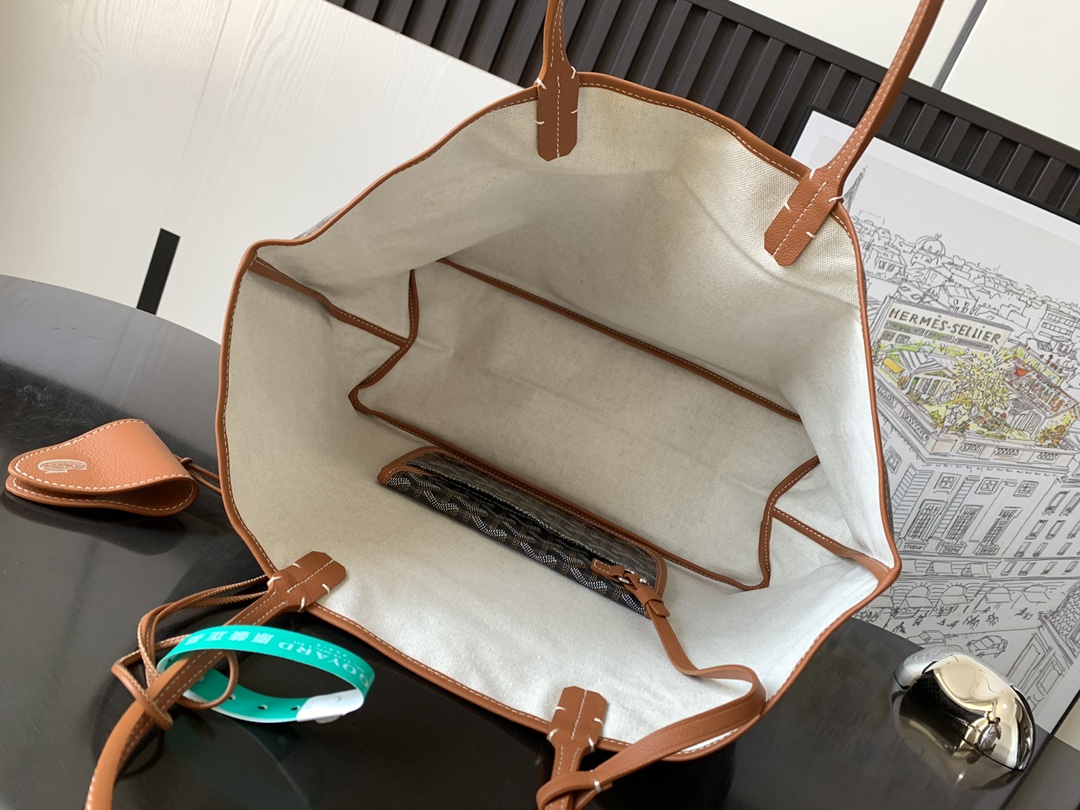 最高級ゴヤールスーパーコピー ゴヤールトートバッグコピー サン・ルイPM バッグ ブラウン ブラック STLOUIPMLTY01CL03P レザー シルバー金具 - 画像 (3)