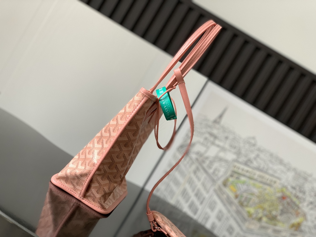 最高級ゴヤールスーパーコピー ゴヤールトートバッグコピー アンジュミニポーチ Coral ANJOUSMINCG20TY20P レザー シルバー金具 - 画像 (9)
