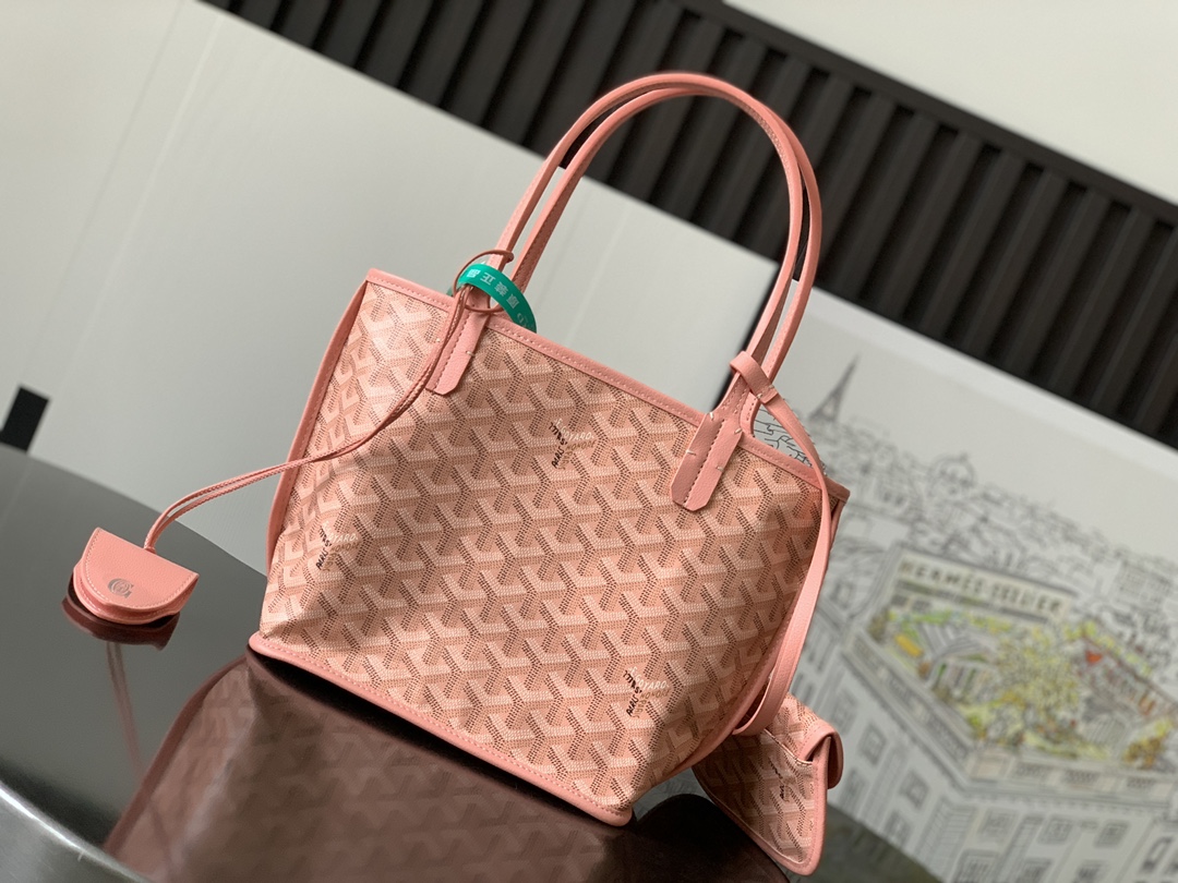 最高級ゴヤールスーパーコピー ゴヤールトートバッグコピー アンジュミニポーチ Coral ANJOUSMINCG20TY20P レザー シルバー金具 - 画像 (8)