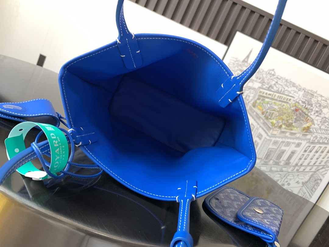 最高級ゴヤールスーパーコピー ゴヤールトートバッグコピー アンジュミニポーチ スカイブルー ANJOUSMINCG10TY10P レザー シルバー金具 - 画像 (3)