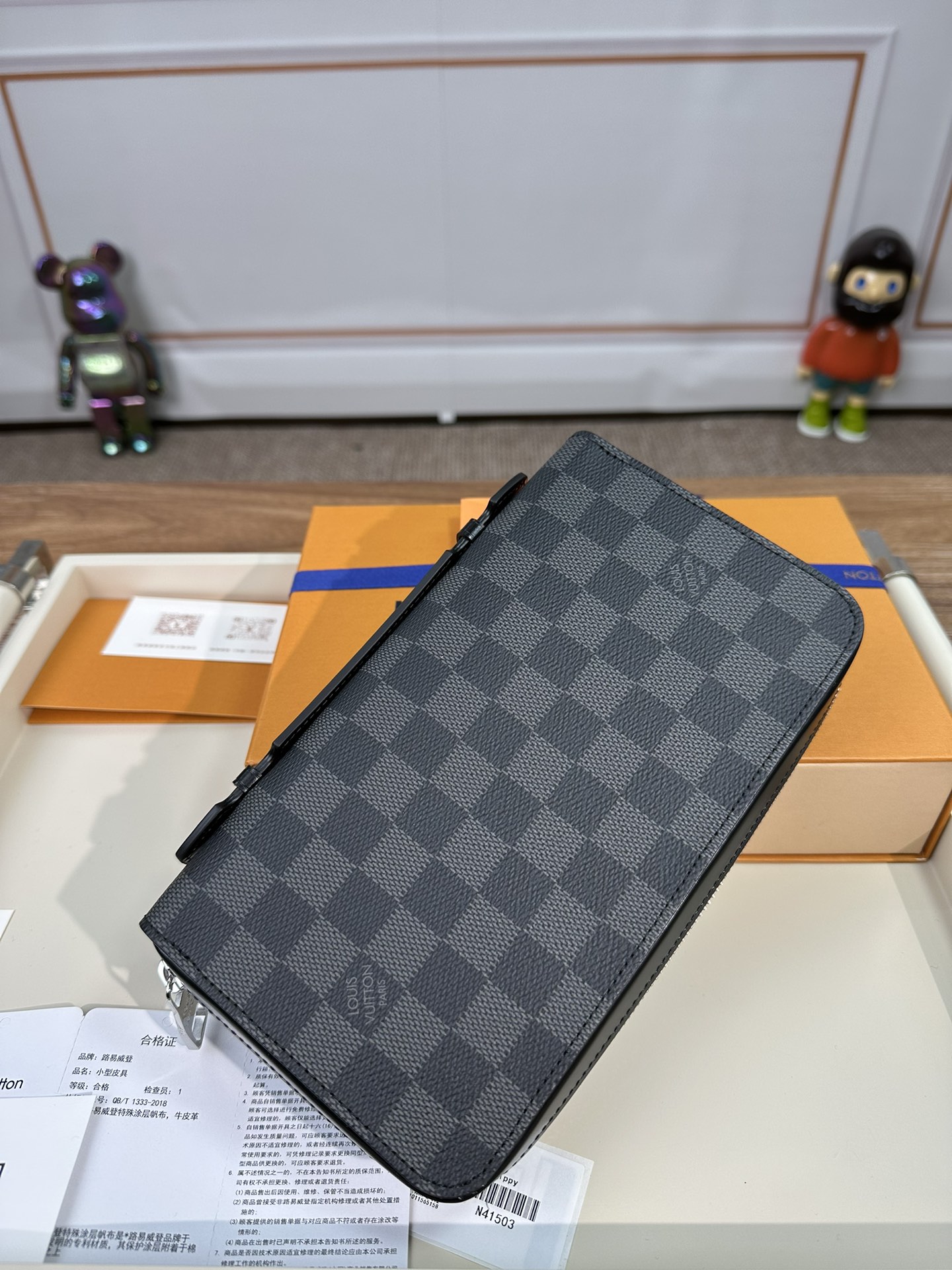 最高級ルイヴィトンスーパーコピー ルイヴィトン財布コピー ジッピーXL ブラック N41503 ダミエ・グラフィット キャンバス シルバー金具 - 画像 (2)