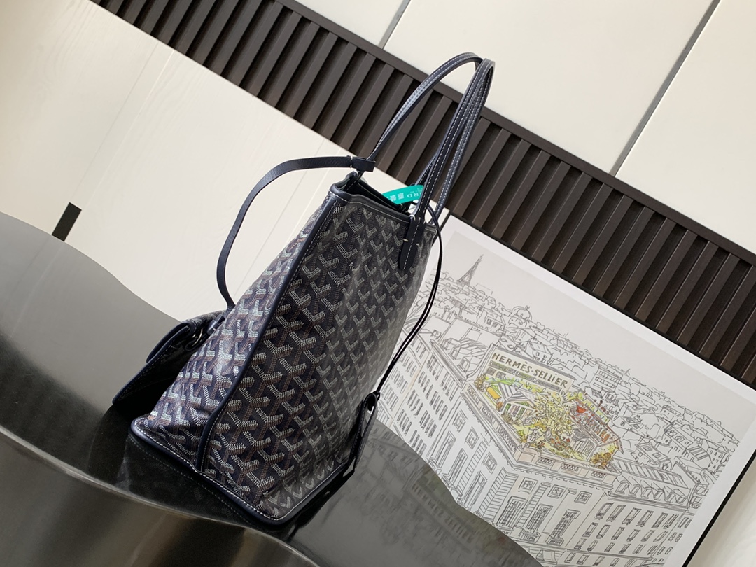 最高級ゴヤールスーパーコピー ゴヤールトートバッグコピー アルトワPM バッグ ネイビーブルー ARTOISPMLTY12TY12P レザー シルバー金具 - 画像 (9)
