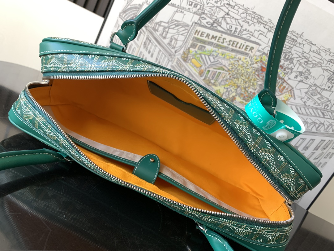最高級ゴヤールスーパーコピー ゴヤールハンドバッグコピー アンティーク グリーン AMBAS2MMLTY09CL09P レザー シルバー金具 - 画像 (3)