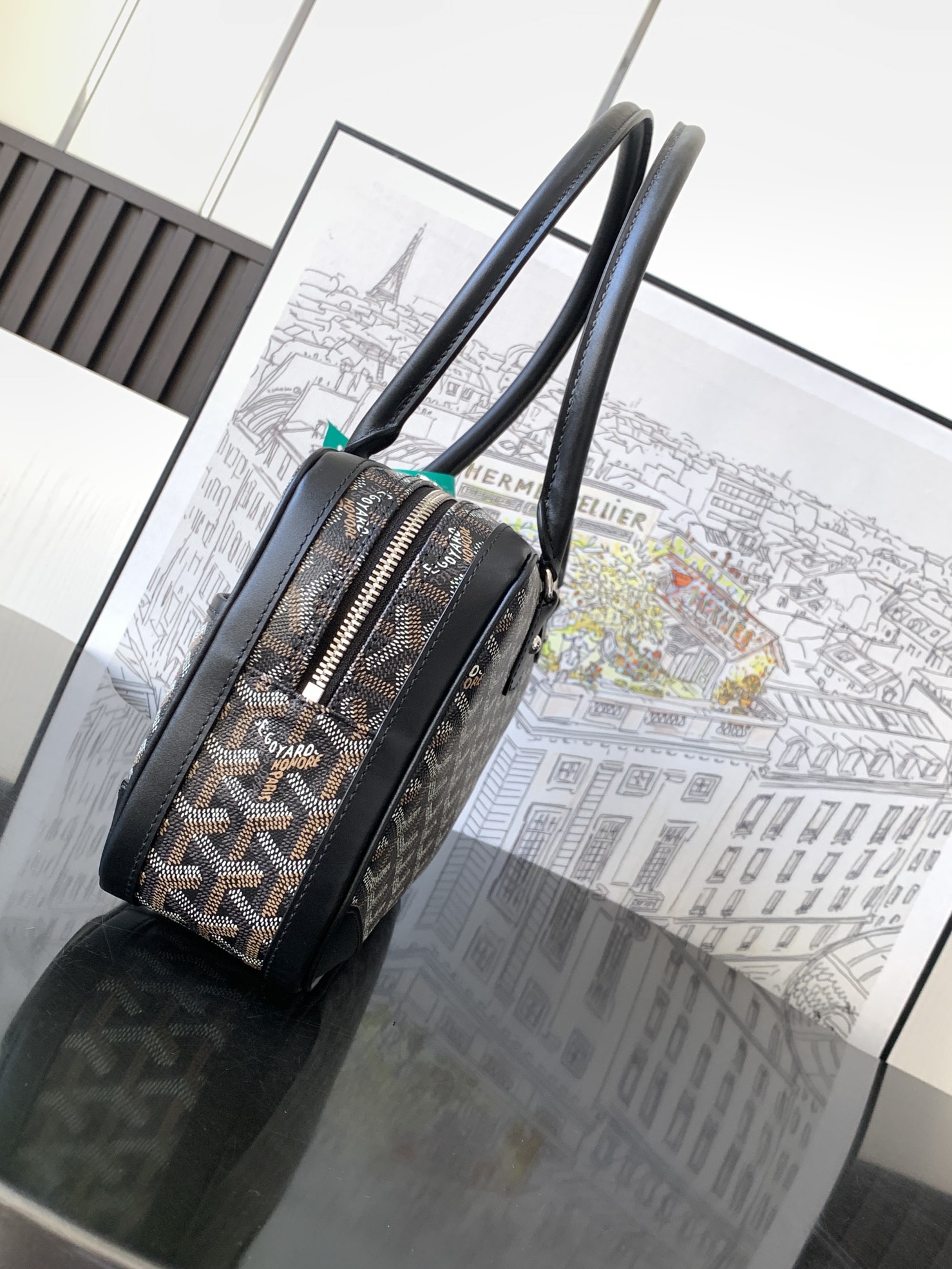 最高級ゴヤールスーパーコピー ゴヤールハンドバッグコピー アンティーク ブラック AMBAS2MMLTY01CL01P レザー シルバー金具 - 画像 (9)
