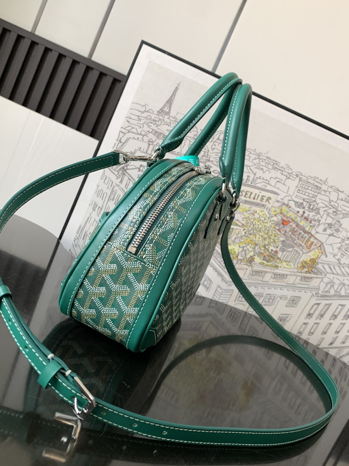 最高級ゴヤールスーパーコピー ゴヤールクロスボディバッグコピー アンティーク グリーン VENDO2MINTY09CL09P レザー シルバー金具 - 画像 (9)