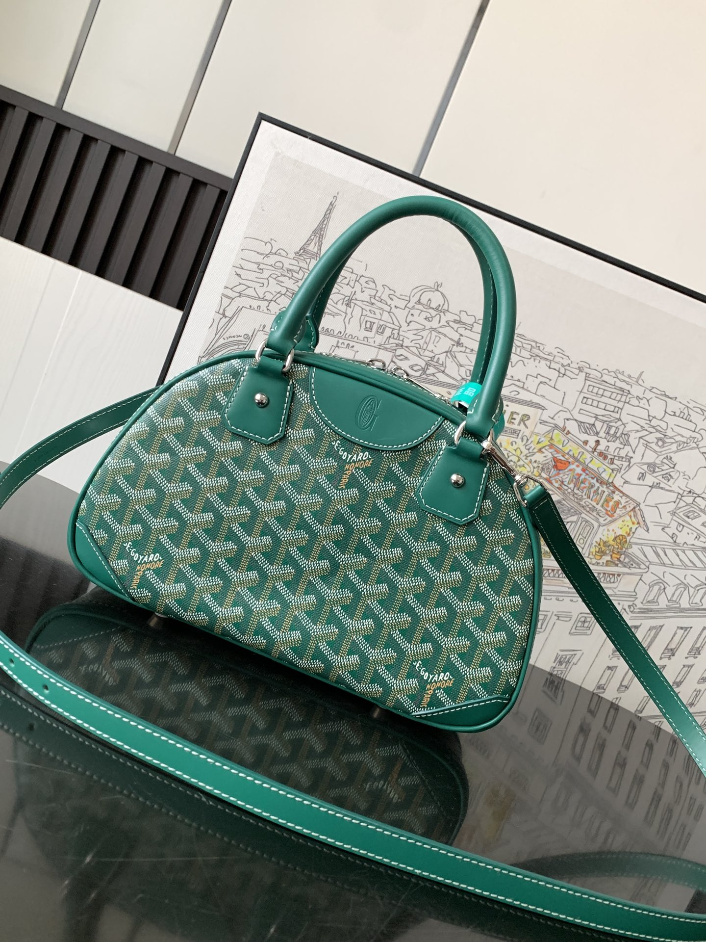 最高級ゴヤールスーパーコピー ゴヤールクロスボディバッグコピー アンティーク グリーン VENDO2MINTY09CL09P レザー シルバー金具 - 画像 (8)