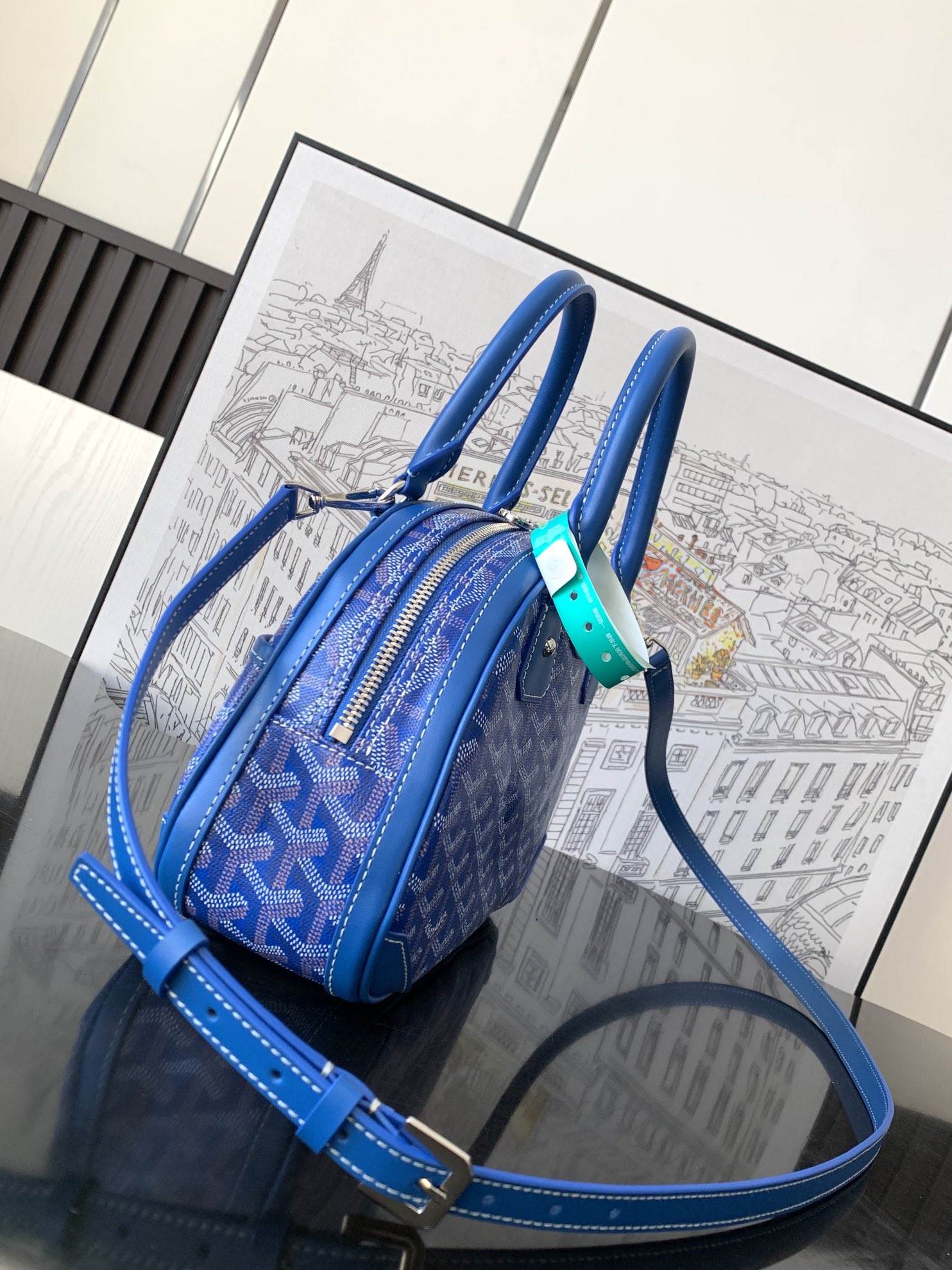 最高級ゴヤールスーパーコピー ゴヤールクロスボディバッグコピー アンティーク スカイブルー VENDO2MINTY10CL10P レザー シルバー金具 - 画像 (9)