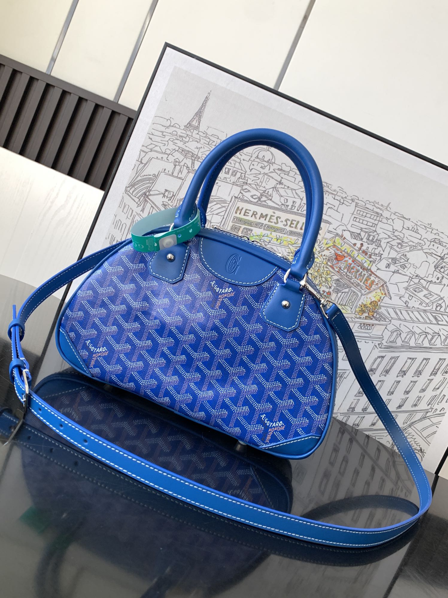 最高級ゴヤールスーパーコピー ゴヤールクロスボディバッグコピー アンティーク スカイブルー VENDO2MINTY10CL10P レザー シルバー金具 - 画像 (8)